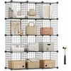 Songmics metalinė modulinė lentyna su 12 skyrių, juoda, 93 x 123 x 31 cm, LPI34H