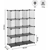 Songmics metalinė modulinė lentyna su 12 skyrių, juoda, 93 x 123 x 31 cm, LPI34H