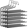 SONGMICS metalinės 5 lygių kelnių pakabos su neslystančia PVC danga, 4 vnt.
