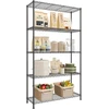 SONGMICS metalinis sandėliavimo stelažas su 5 reguliuojamomis lentynomis, 30 x 90 x 161 cm, LGR195BH01