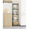 SONGMICS metalinis sandėliavimo stelažas su 5 reguliuojamomis lentynomis 30 x 30 x 121 cm LGR123BH01