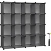 SONGMICS modulinė plastikinė lentyna su 16 skyrių, 123 x 31 x 123 cm, LPC442G01