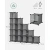 SONGMICS modulinė plastikinė lentyna su 16 skyrių, 123 x 31 x 123 cm, LPC442G01