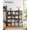 SONGMICS modulinė plastikinė lentyna su 16 skyrių, 123 x 31 x 123 cm, LPC442G01