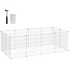 SONGMICS modulinė tvorelė mažiems gyvūnams, metalinė, 143x73x46 cm, balta, LPI01W