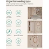 SONGMICS papuošalų dėžutė su stikliniu dangteliu ir 3 lygiais, JBC239WT