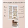 SONGMICS papuošalų spintelė su viso ūgio veidrodžiu, LED apšvietimu ir 360° pasukimu JJC027WH01