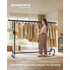 SONGMICS pastatoma drabužių kabykla su ratukais, reguliuojamas 160–200 cm strypas, 110 kg