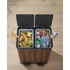 SONGMICS pedalinis atliekų rūšiavimo konteineris 2 x 30 L, tamsaus riešuto spalvos