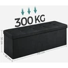 SONGMICS sandėliavimo suoliukas 110 x 38 x 38 cm, 131 l, juodas, LSF077B01