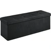 SONGMICS sandėliavimo suoliukas 110 x 38 x 38 cm, 131 l, juodas, LSF077B01