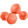 SONGMICS šešiakampiai ketaus hanteliai su neopreno danga, 2 x 3kg, oranžiniai