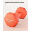 SONGMICS šešiakampiai ketaus hanteliai su neopreno danga, 2 x 3kg, oranžiniai