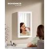 SONGMICS sieninė papuošalų spintelė su veidrodžiu, rakinama, balta JJC51WT