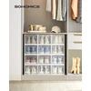 SONGMICS skaidrių batų dėžių rinkinys, 12 vnt., iki 46 dydžio, LSP12MWT