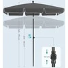 SONGMICS sodo skėtis 230 × 150 cm, UPF 50+, pasvirimo kampas 30°, reguliuojamas aukštis, pilkas