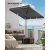 SONGMICS sodo skėtis 230 × 150 cm, UPF 50+, pasvirimo kampas 30°, reguliuojamas aukštis, pilkas