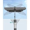 SONGMICS sodo skėtis 230 × 150 cm, UPF 50+, pasvirimo kampas 30°, reguliuojamas aukštis, pilkas
