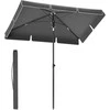 SONGMICS sodo skėtis 230 × 150 cm, UPF 50+, pasvirimo kampas 30°, reguliuojamas aukštis, pilkas
