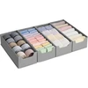SONGMICS stalčiaus organizatorių rinkinys 4 vnt., 40x16x10 cm, suderinamas su IKEA Hemnes ir Malm, sulankstomas, pilkas