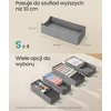 SONGMICS stalčiaus organizatorių rinkinys 4 vnt., 40x16x10 cm, suderinamas su IKEA Hemnes ir Malm, sulankstomas, pilkas