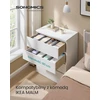 SONGMICS stalčiaus organizatorių rinkinys 4 vnt., 40x16x10 cm, suderinamas su IKEA Hemnes ir Malm, sulankstomas, pilkas