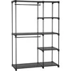 SONGMICS sulankstoma drabužių spinta su metaliniais strypais, 112 × 43 × 165 cm, juoda