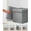 SONGMICS sulankstoma taburetė su daiktadėže, 30x30x30 cm, 130 kg apkrova, pilka, LSF028G02