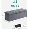 SONGMICS sulankstomas daiktadėžės suoliukas su aksominiu apmušalu, 131 l, LSF277G01