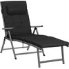 SONGMICS sulankstomas lauko gultas su 6 cm čiužiniu, aliuminio rėmu, 150 kg, juodas GCB24BK