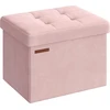 SONGMICS sulankstomas pufas su daiktadėže, aksominis, 32 l, 41 x 31 x 31 cm, LSF200R01