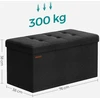 SONGMICS sulankstomas pufas su daiktadėže, 89 l, 76 x 38 x 38 cm, iki 300 kg, LSF047B01