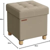 SONGMICS sulankstomas pufas su daiktadėže, 300 kg, 38 x 38 x 40 cm LSF014K11