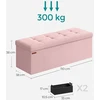 SONGMICS sulankstomas pufas-suoliukas su daiktadėže 131 l, 110 cm, LSF277R01