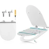 SONGMICS trumpa D formos klozeto sėdynė su lėto nusileidimo mechanizmu, 43,1 x 36 cm, BTL104WZ01