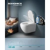 SONGMICS tualeto sėdynė D formos su lėto nusileidimo mechanizmu, balta BTL003WZ01