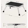 SONGMICS viena pakopa sulankstomas plieno laiptelis, neslystantis, apkrova iki 150 kg, GSL01WT