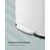 SONGMICS virtuvinė šiukšliadėžė su pedalu, 50 l, balta ir juoda