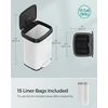 SONGMICS virtuvinė šiukšliadėžė su pedalu, 50 l, balta ir juoda