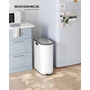 SONGMICS virtuvinė šiukšliadėžė su pedalu, 2 skyriai, 30 l ir 20 l, B0CMTW4HX1