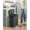 SONGMICS virtuvinė šiukšliadėžė su pedalu, 50 l, su dangčiu ir anglies filtru