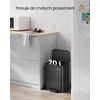 SONGMICS virtuvinė šiukšliadėžė su pedalu, 20 l, plieninė, juoda, stačiakampė