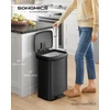 SONGMICS virtuvinė šiukšliadėžė su pedalu ir dangčiu, 50 l, juoda, B0C39RN858