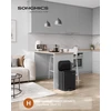 SONGMICS virtuvinė šiukšliadėžė su pedalu, 20 l, plieninė, juoda, stačiakampė