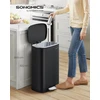 SONGMICS virtuvinė šiukšliadėžė su pedalu, 50 l, juoda, plieninė