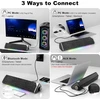 Namų kino sistema SOULION garso juosta kompiuteriui R60, USB ir Bluetooth, LED apšvietimas, 3,5 mm jungtis, 12 W