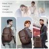 SPAHER dirbtinės odos kuprinė su USB, 25 l, 40 x 30 x 20 cm, nešiojamam kompiuteriui 15,6 colio, 1B030-PU-Brown