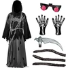 Spooktacular Creations vaikiškas Grim Reaper kostiumas su šviečiančiais akiniais 20255-L