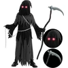 Spooktacular Creations vaikiškas Mirties pjovėjo kostiumas su šviečiančiais akiniais 2U-99GO-0OWJ