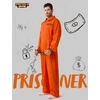 Spooktacular Creations vyriškas kalinio kombinezonas su užtrauktuku, oranžinis, XL, 21176-XL